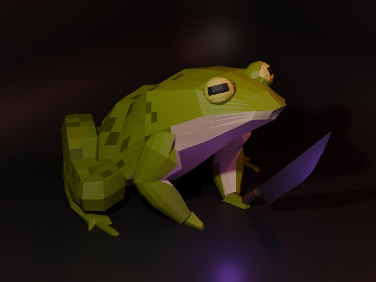 The frog model with a knife.