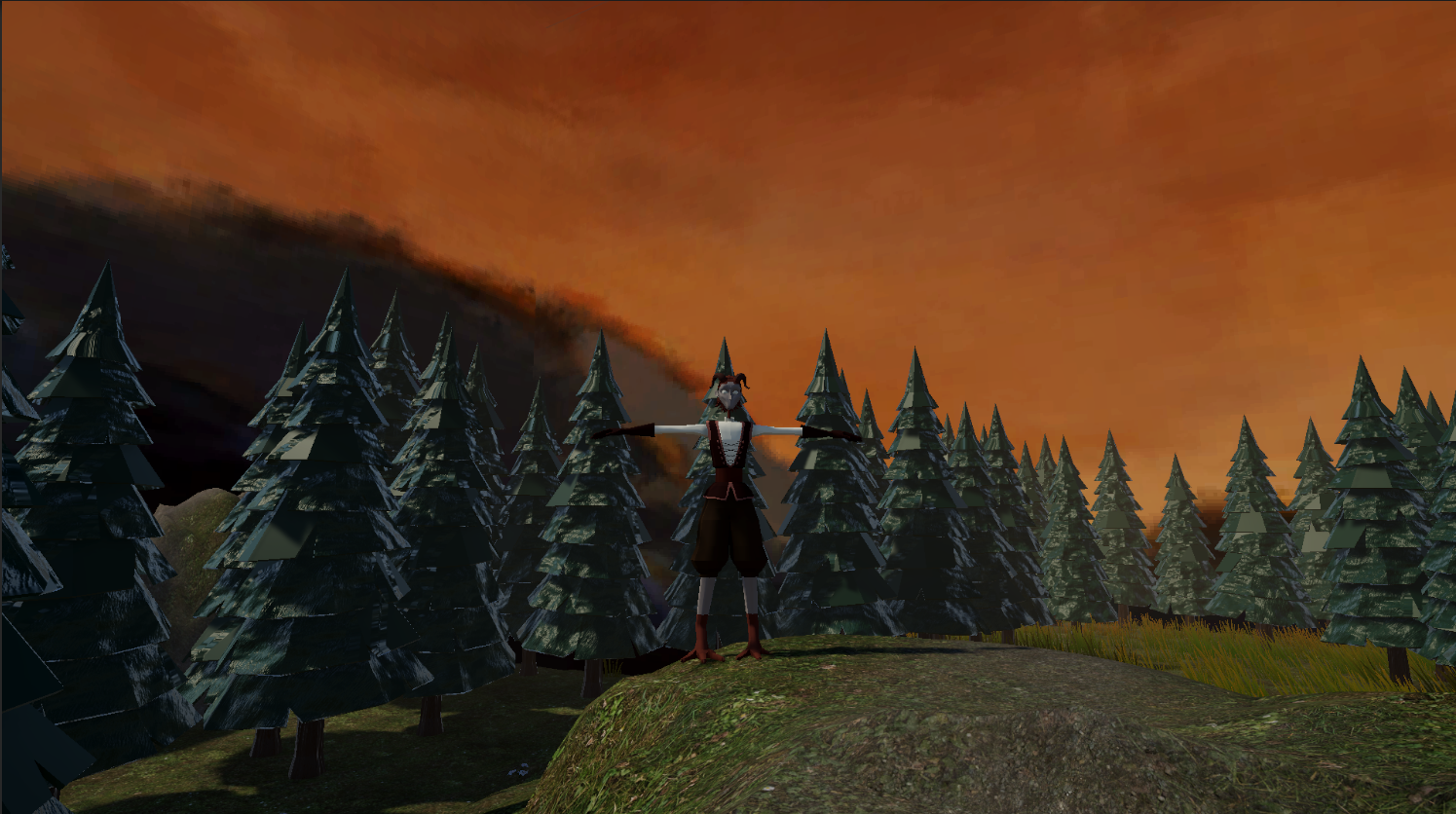 A screenshot of the game that shows the skybox.